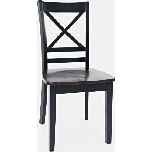 Asbury Park X Back Dining Chair in Brown & Black (Set of 2)